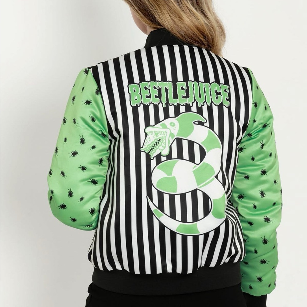 Blackmilk Beetlejuice Striped Bomber Jacket